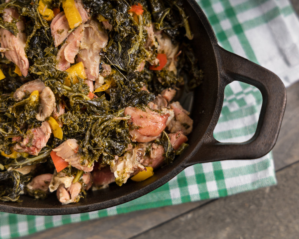 Grünkohl mit Haxenfleisch