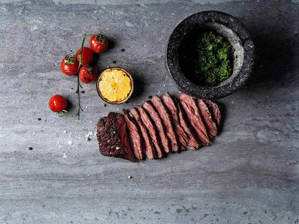 Beef Steak gebraten und geschnitten