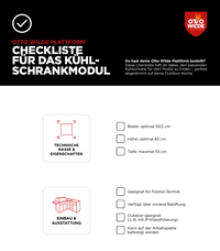 Checkliste: Abdeckhaube für Kühlschrankmodul „Fridge Ready“