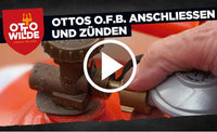 Oberhitzegrill O.F.B. anschließen und zünden